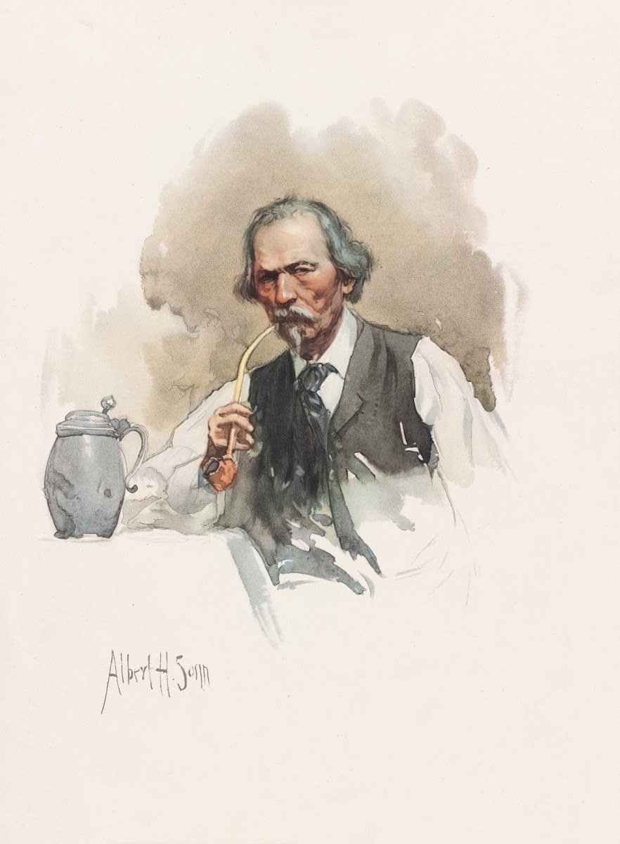 Man smoking a pipe 18611897