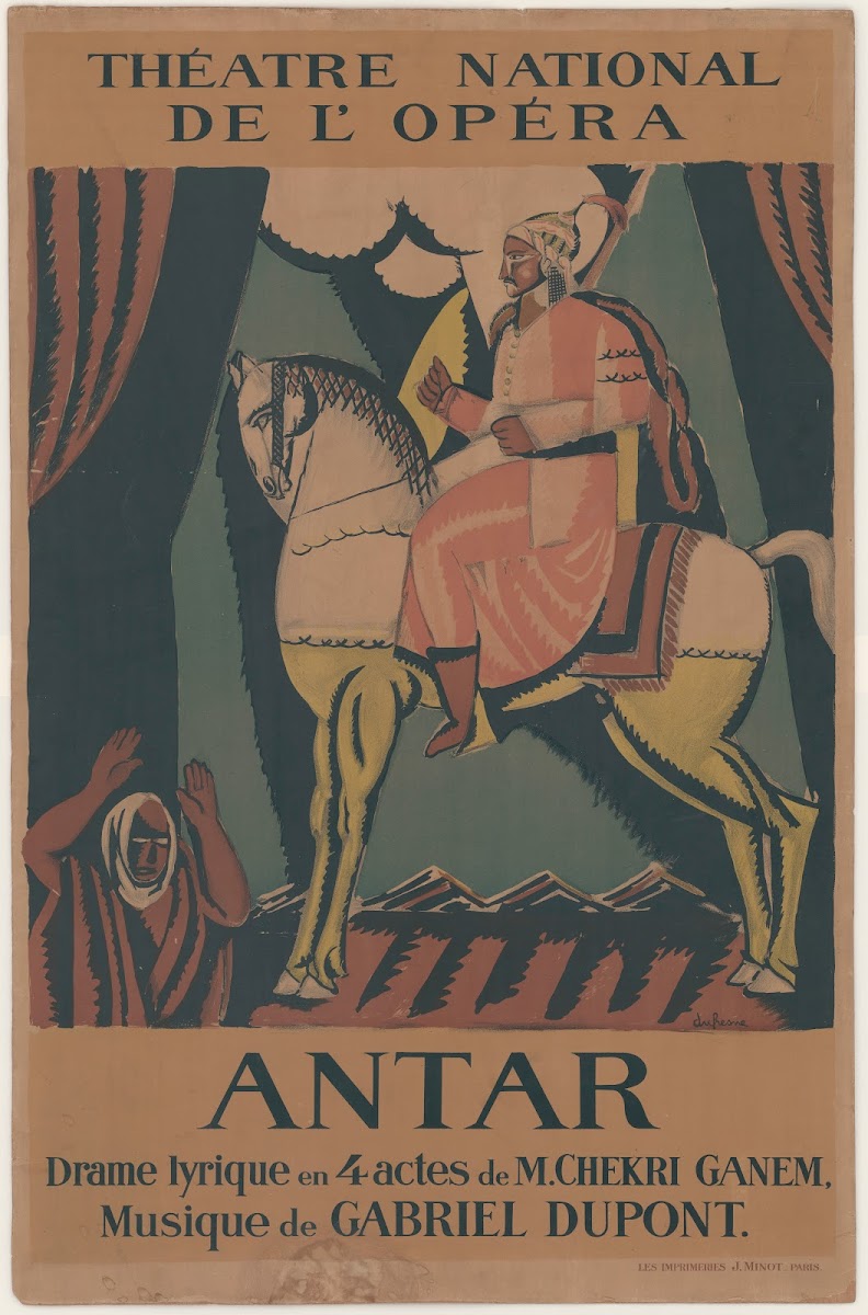 Théâtre national de lopéra Antar conte héroïque en 4 actes de Chekri Ganem 1921