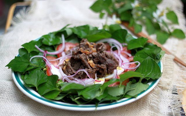 Rau Diếp Cá Trộn Thịt Bò