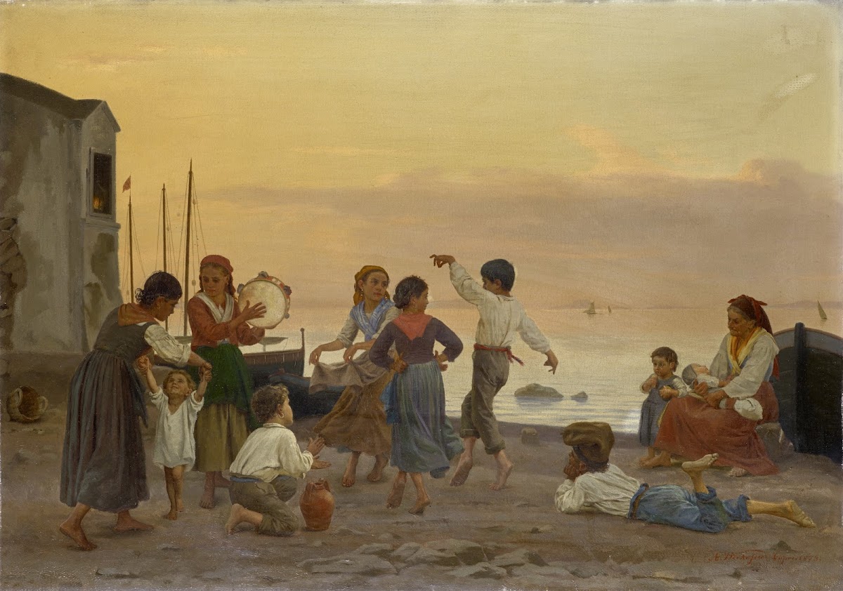 Children Dancing the Saltarello at the Beach in Capri 1873