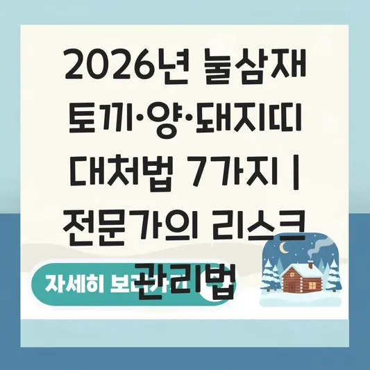 2026년 삼재띠 눌삼재 대처법: 돼지띠, 토끼띠, 양띠가 조심해야 할 금전 투자 및 인간관계 주의사항 대표 이미지