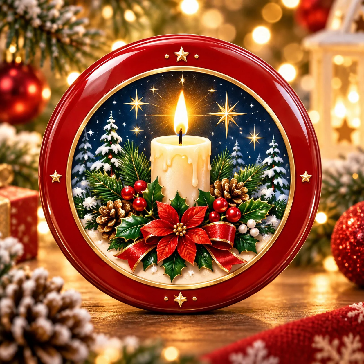 Decorative relief Christmas plates made of acrylic