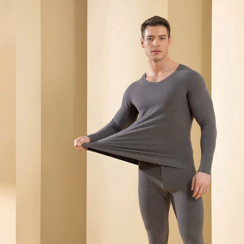 Men's Thermal Set, lined, seamless, antibacterial