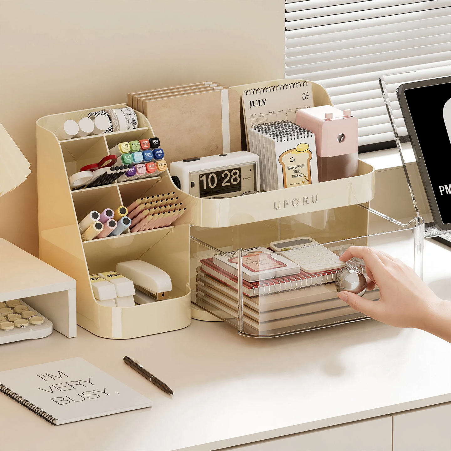 Desk storage box with drawers, model SC1018