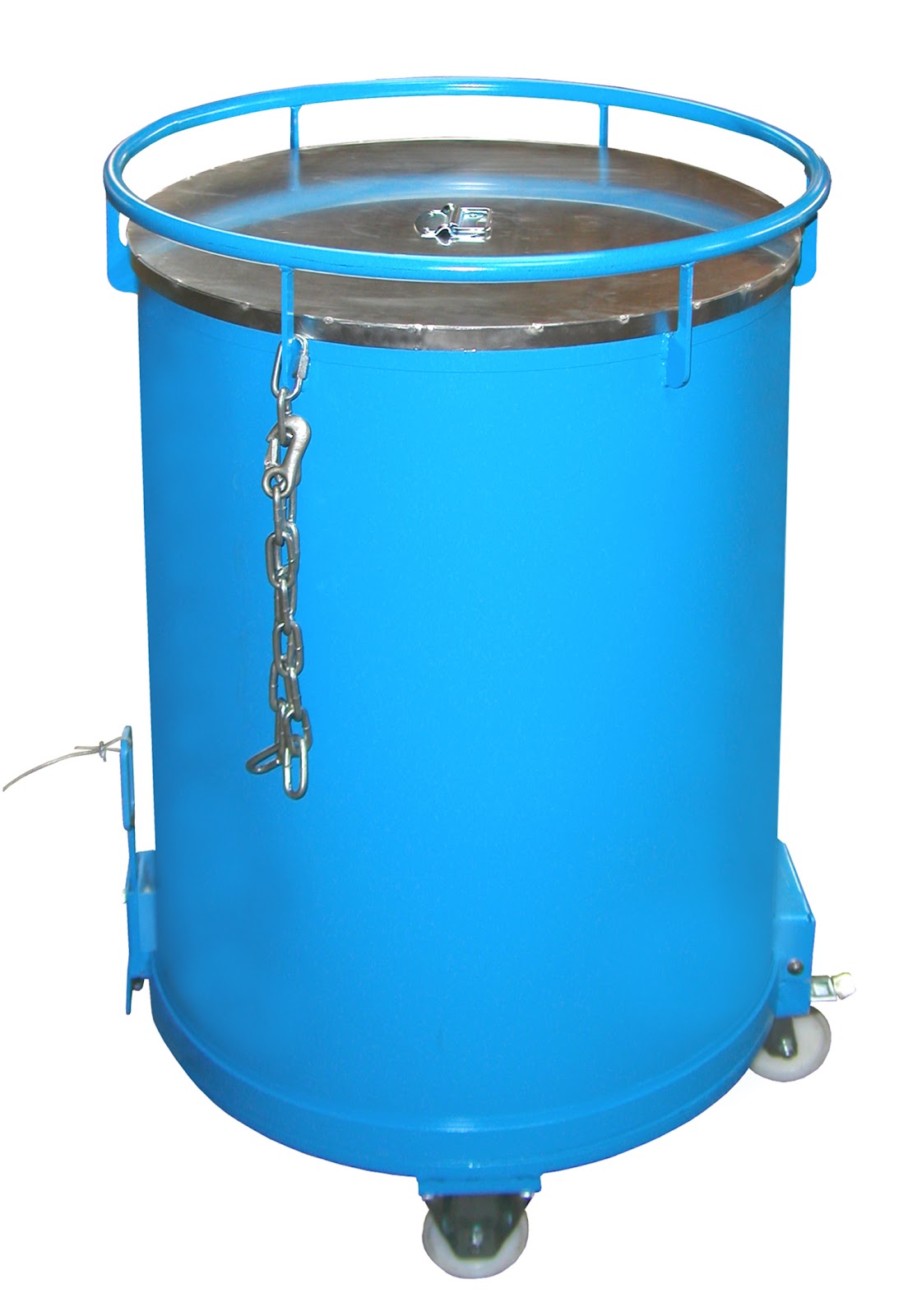 Ronde-container RB 450, gelakt, Lichtblauw