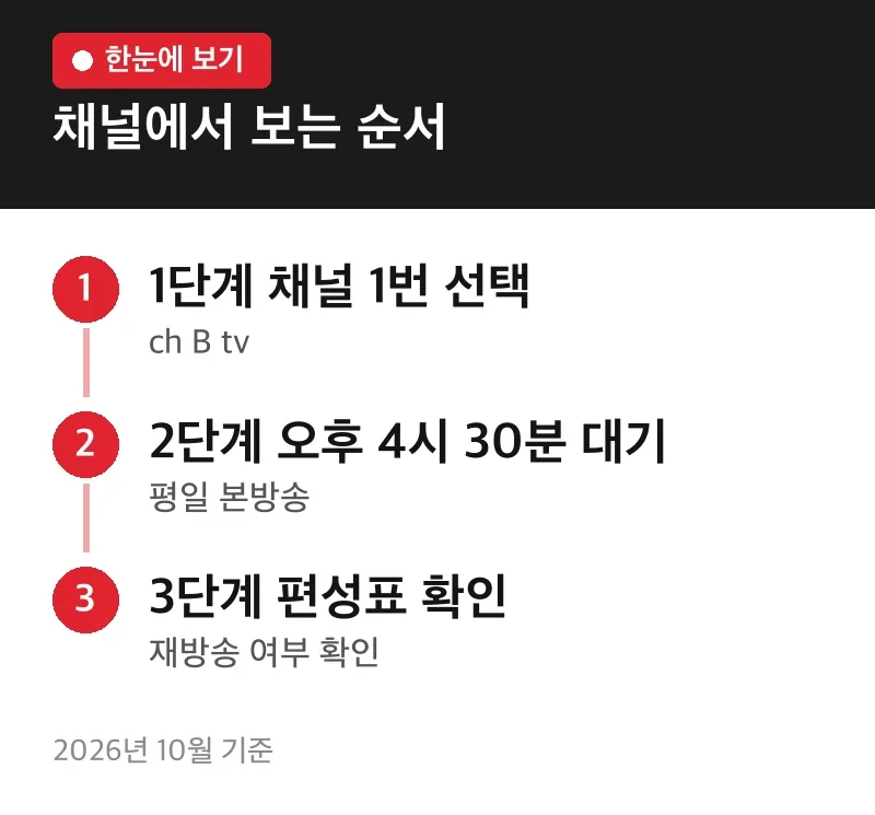 채널에서 보는 순서