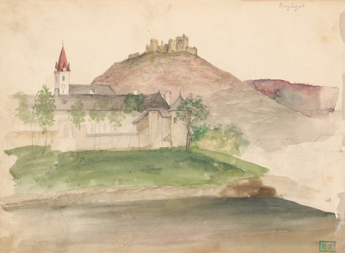View Of The Castle Ruins In Szigliget 1860