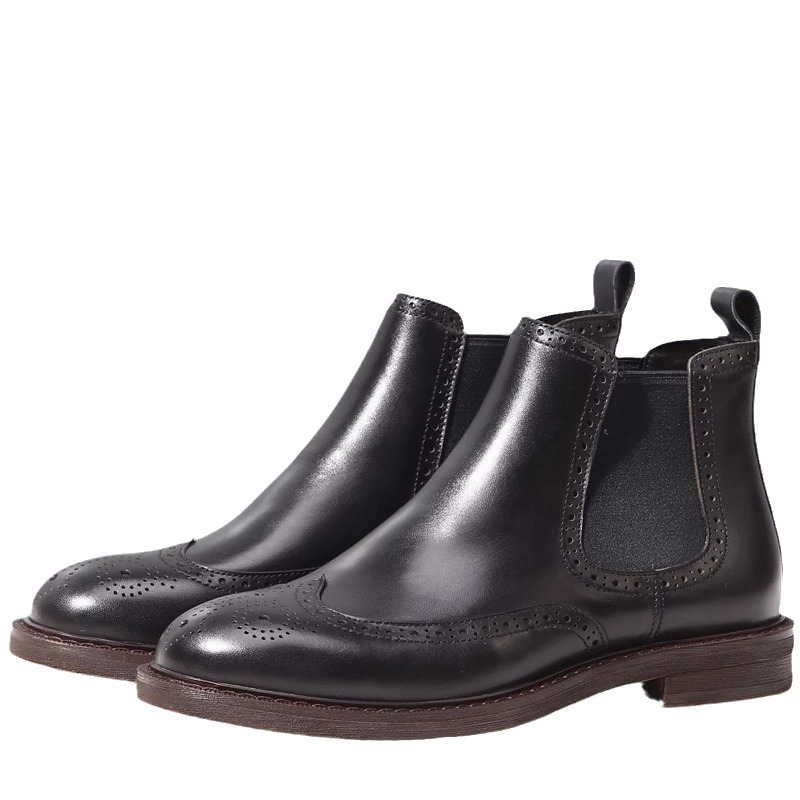 Men's Chelsea Boots made of Real Leather with Platform