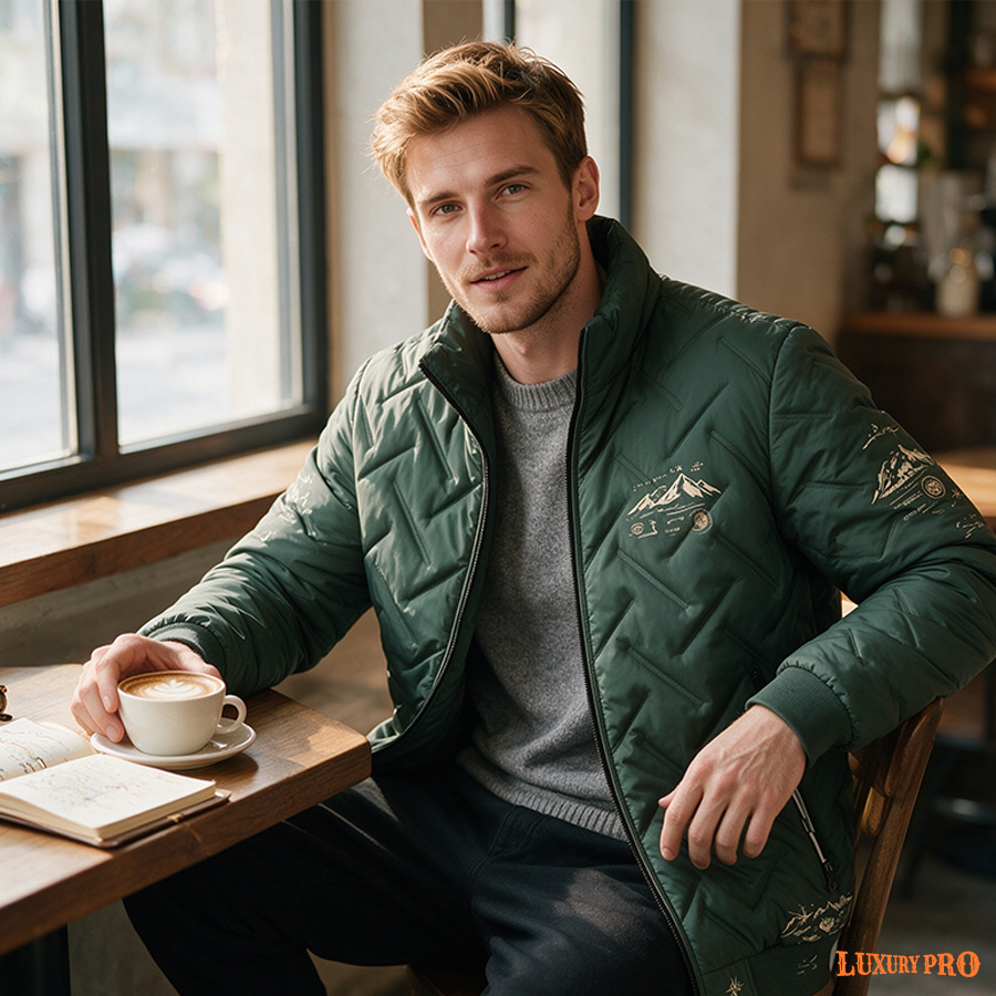 2D baseball collar quilted jacket