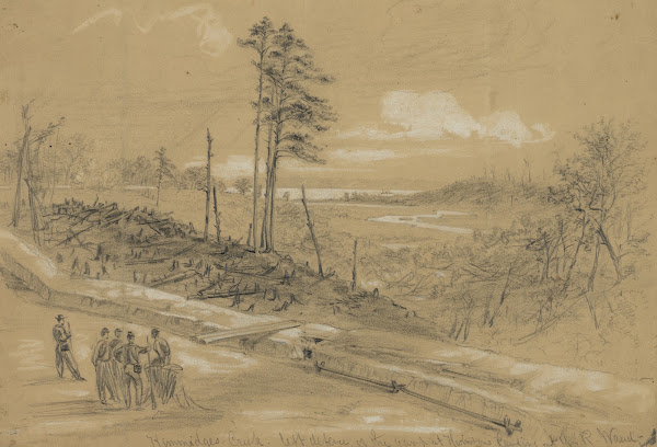Kimmidges Creek left defence of the camp at Harrisons Landing 1862