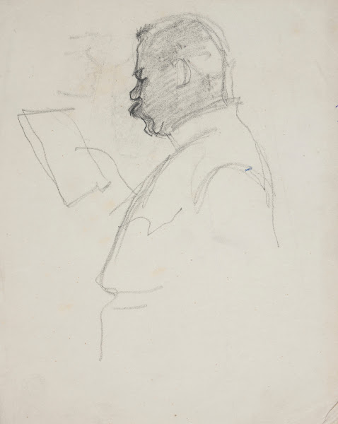 Szkic postaci czytającego mężczyzny 1915 1917
