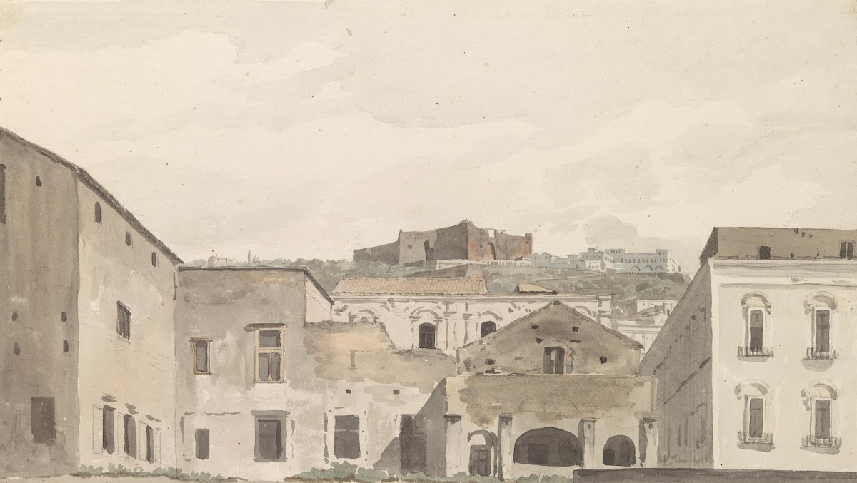 Gezicht op Castel SantElmo en het klooster vanaf Chiaja 1778