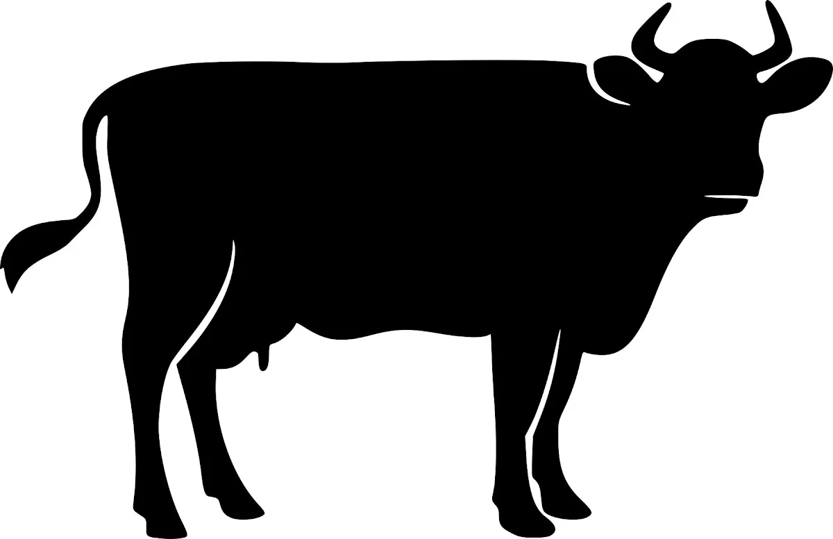 Domestic Cow Silhouette Free SVG for Farm Decor and Crafts