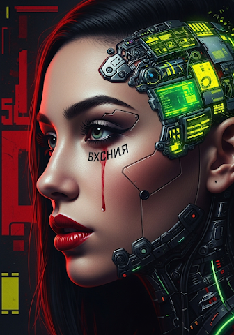 Cyberpunk Portrait Glitch