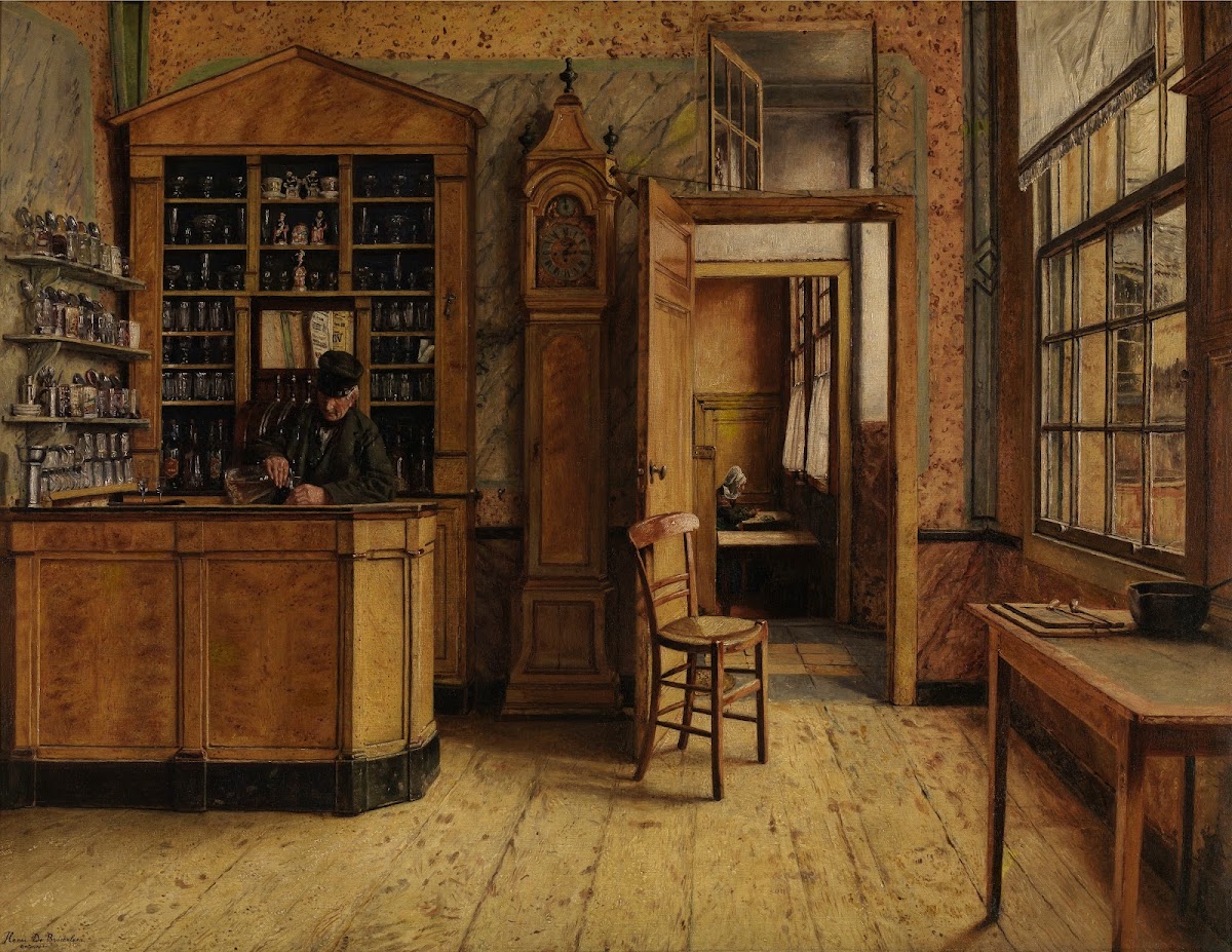 The old Inn Het Loodshuis in Antwerp 1877