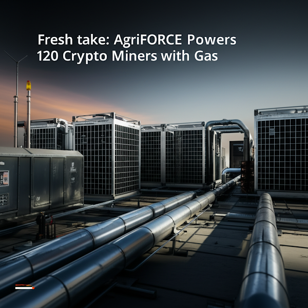 Fresh take: AgriFORCE Powers 120 Crypto Miners with Gas