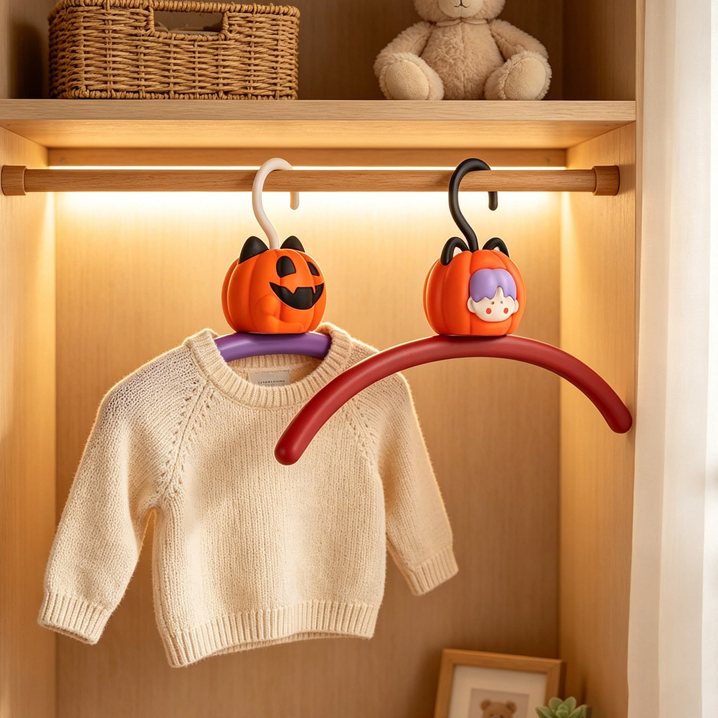 Plastic hanger with Halloween design