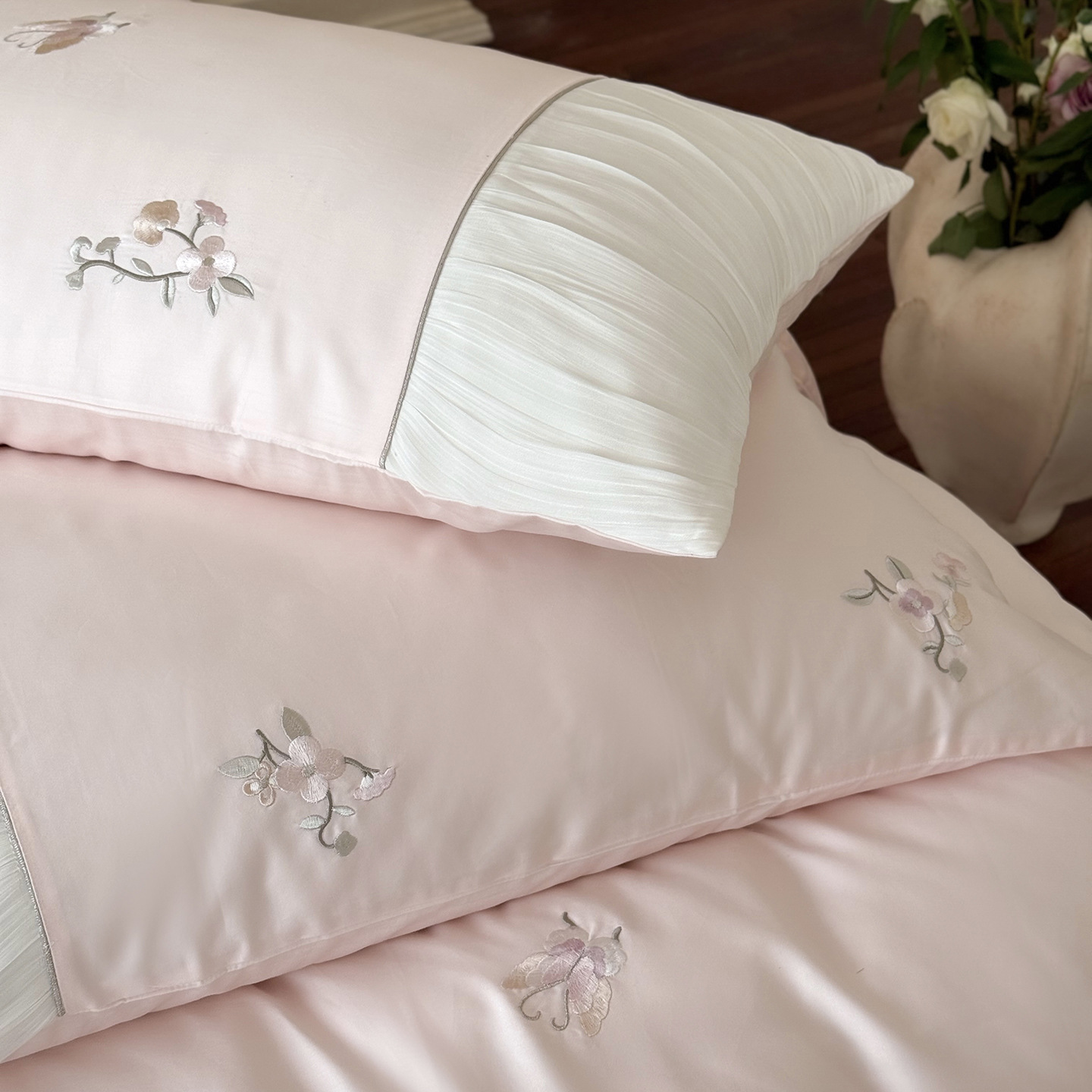 French Bedding Set, Long-staple Cotton, Embroidered