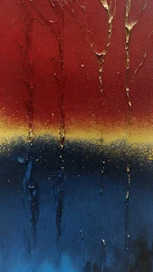 Red Blue Gold Gradient Abstract with Vertical Drips