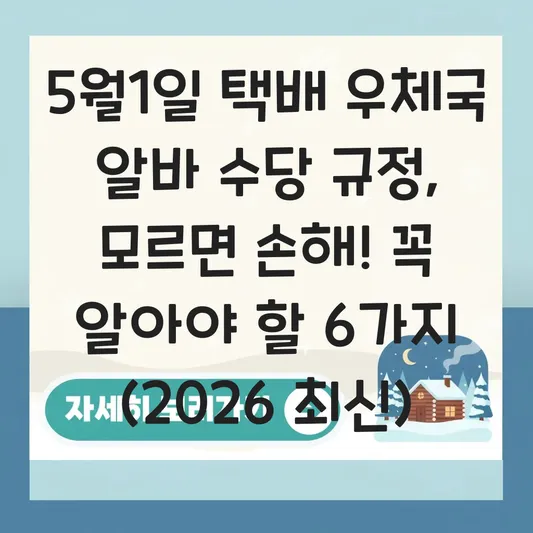 5월1일 택배 우체국 알바 수당 규정