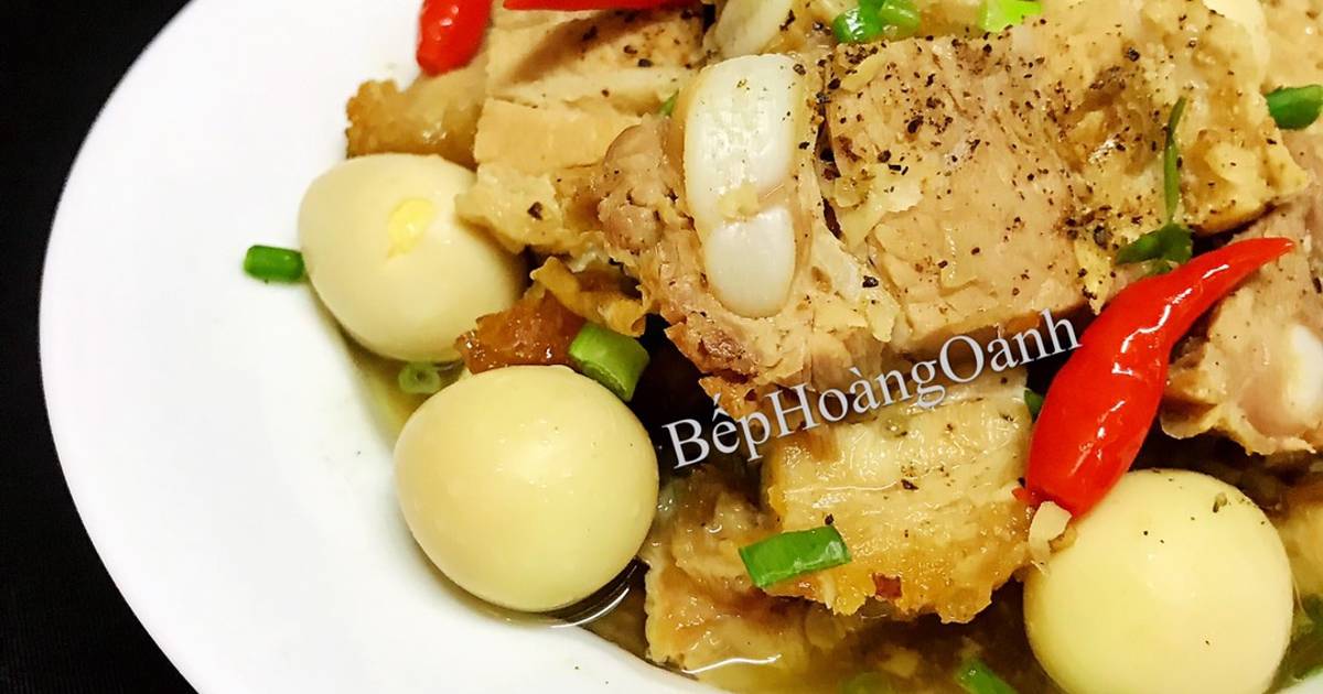 Thịt Heo Quay Kho Trứng Cút