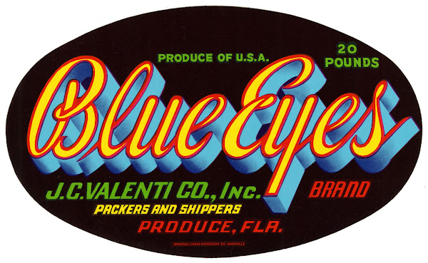 Blue Eyes Brand Produce Label 1930 1950