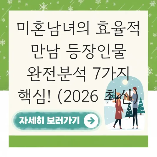미혼남녀의 효율적 만남 등장인물