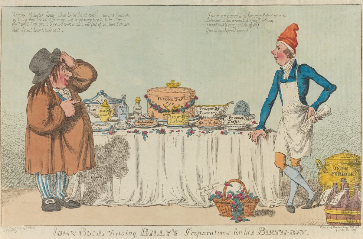 John Bull Viewing Billys Preparations for His Birthday 1802