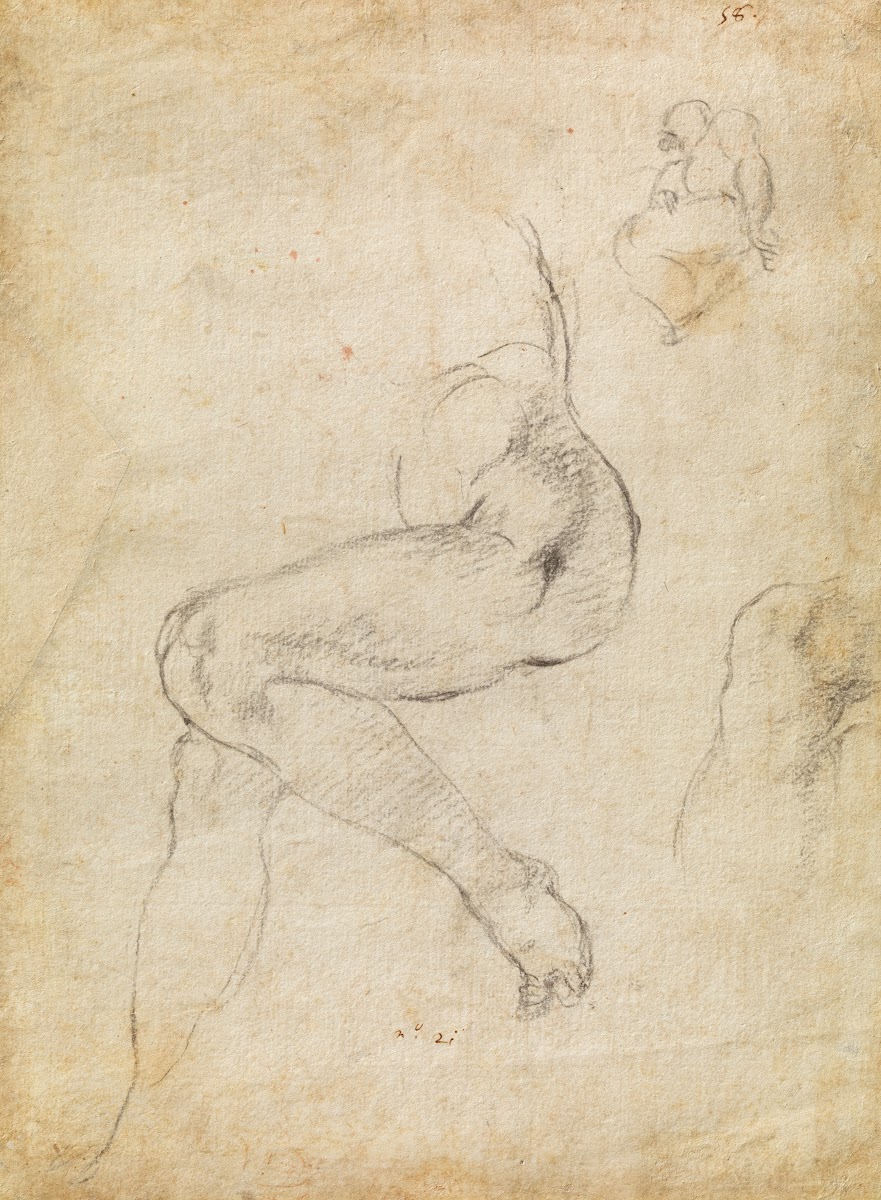 Studies for the Libyan Sibyl and a small Sketch for a Seated Figure ca 151011