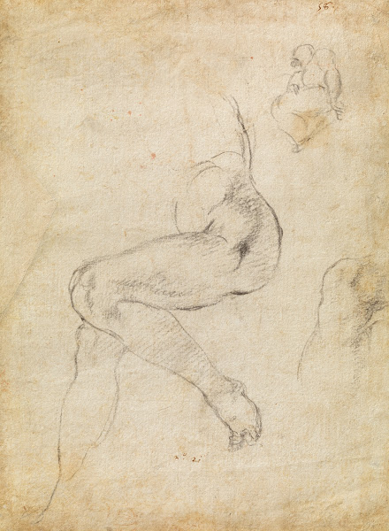 Studies for the Libyan Sibyl and a small Sketch for a Seated Figure ca 151011