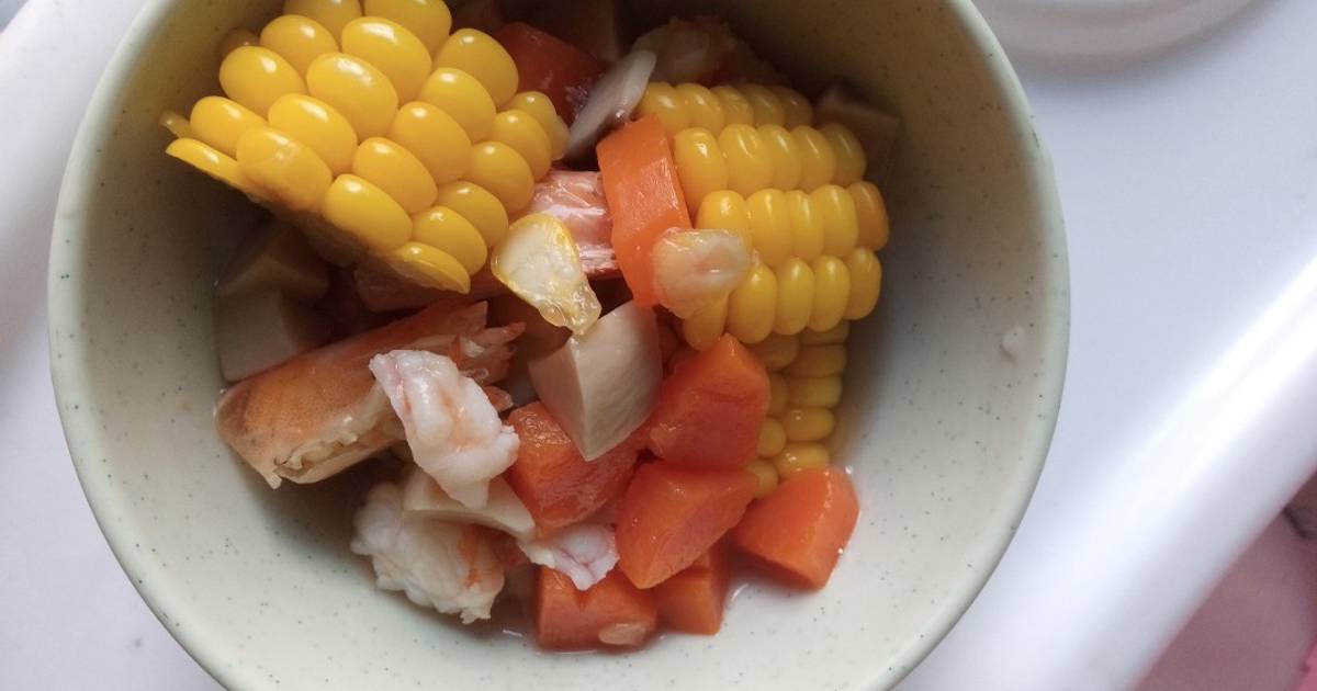 Soup Tôm nấu rau củ cho bé ăn dặm