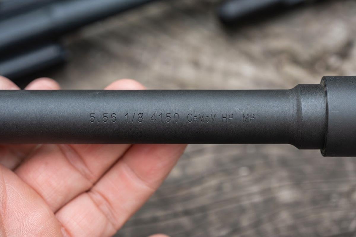 5.56 twist rate barrel stamp showing caliber and rifling specification