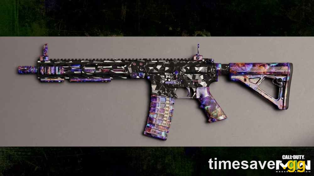 Orion mastery camo on an assault rifle in Modern Warfare II — the galaxy-style top-tier camo of the last Modern Warfare-line titles