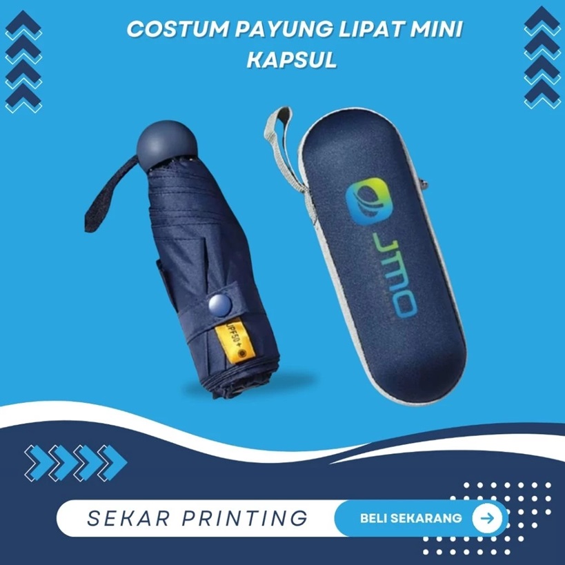 costum payung kapsul lipat manual/payung kapsul sovenir/payung lipat promosi/design bebas — foto 1