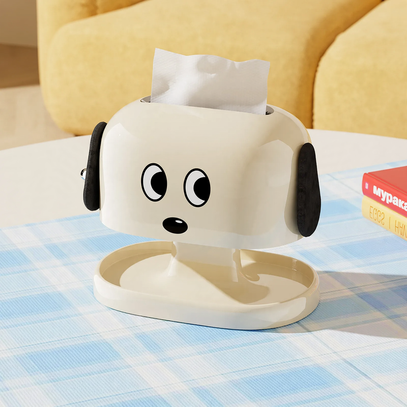 Plastic tissue box with storage, model DD2547