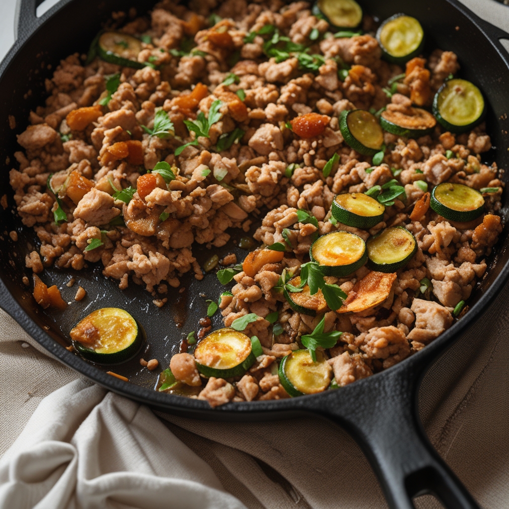 Ground Turkey and Zucchini Skillet - Easy & Quick Healthy Dinner finished