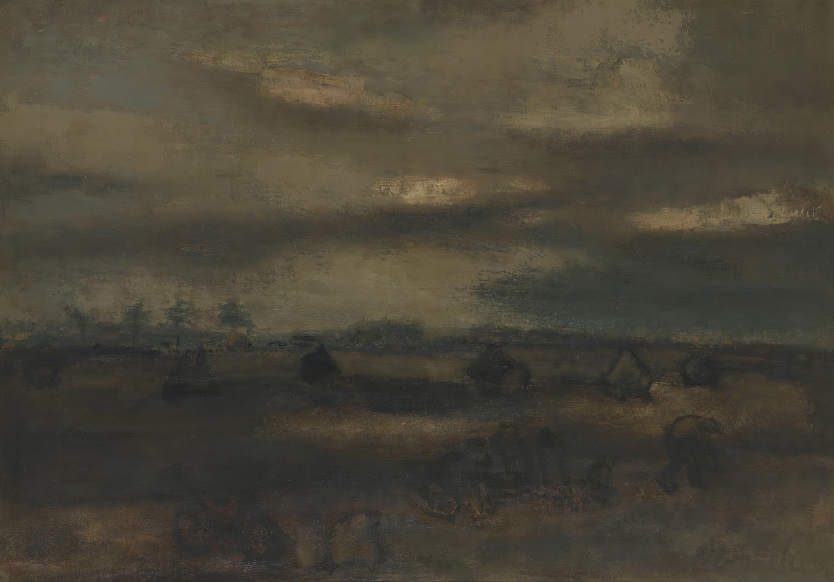 Herfstlandschap met aardappelrooiers 1938