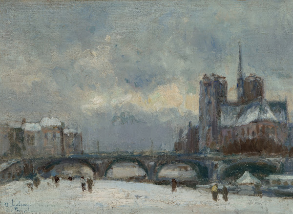 Paris Notre Dame neige circa 1890 91