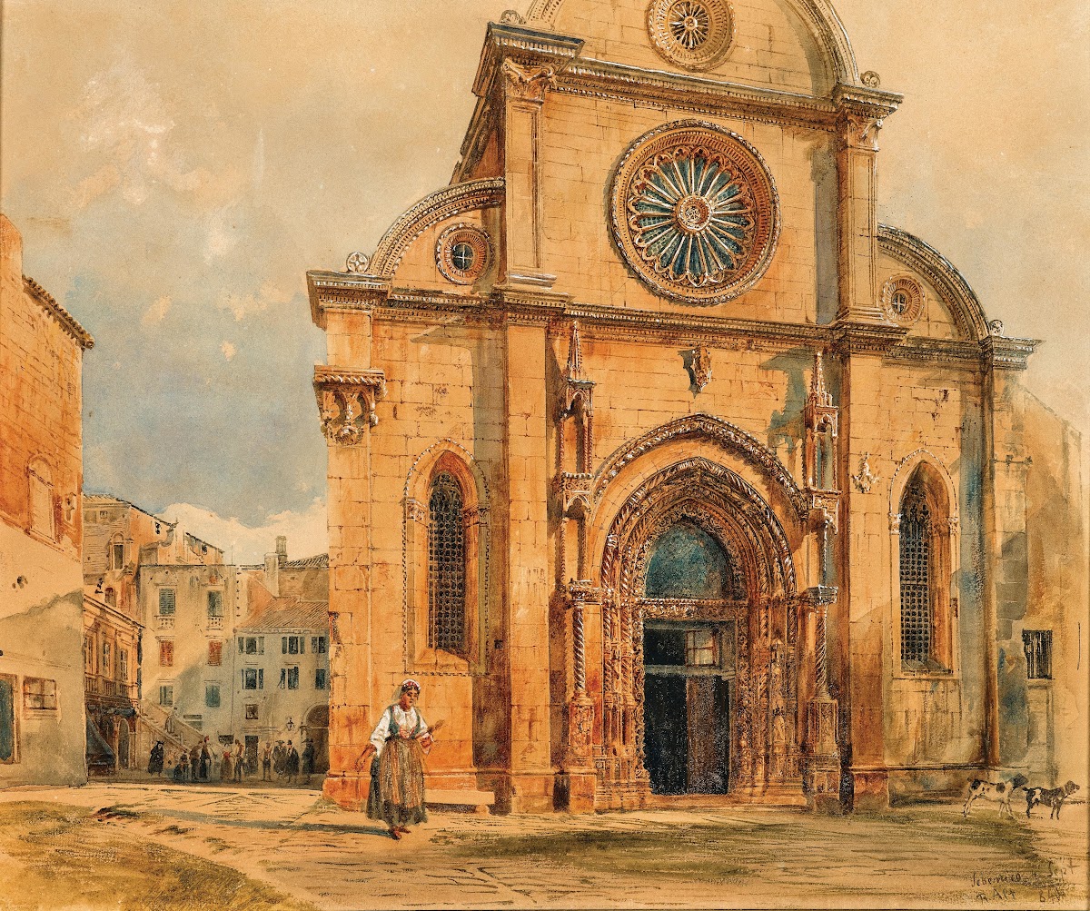 The cathedral of Sebenico Sibenik in Dalmatia 1840