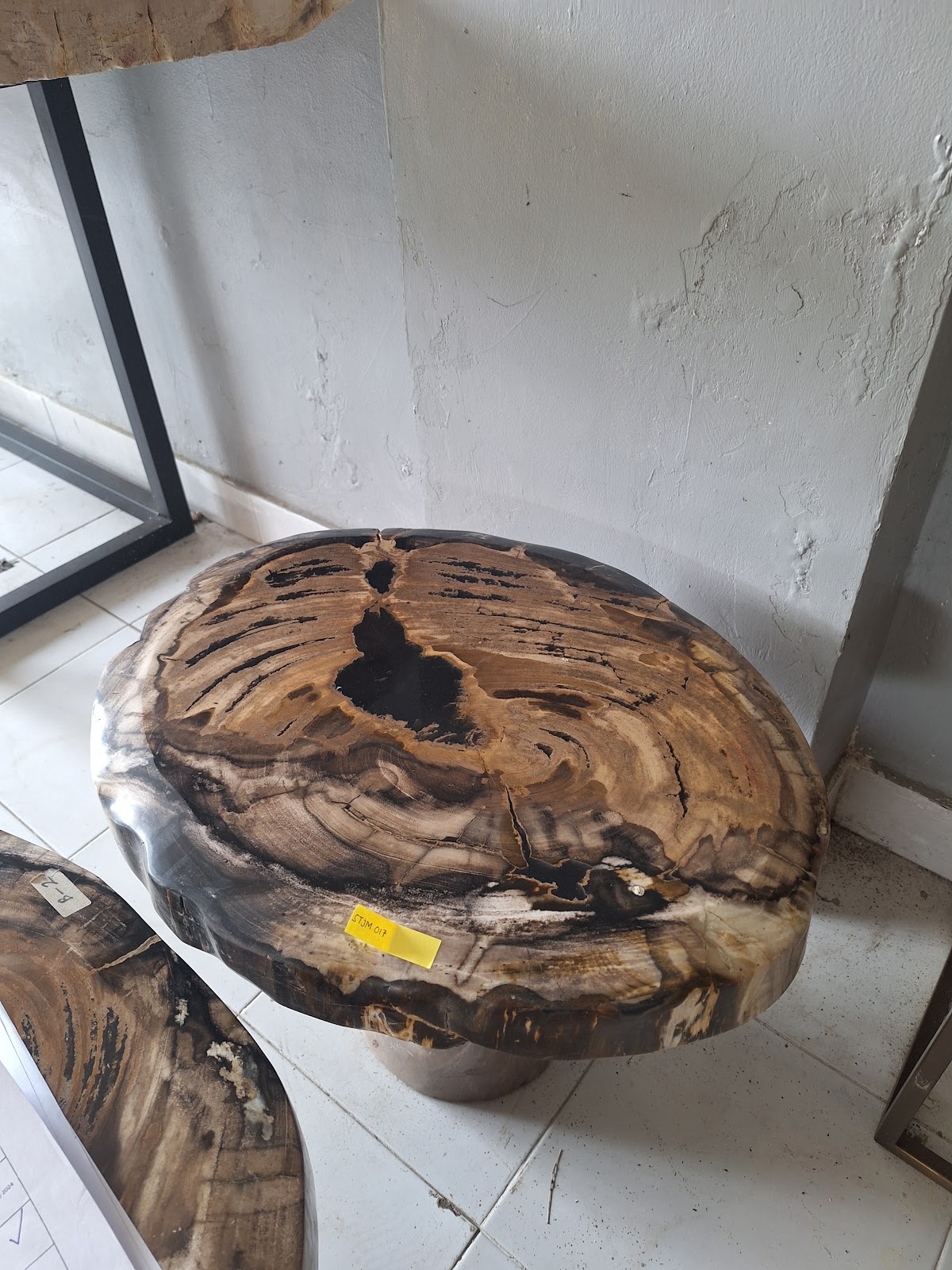 SIDE TABLE JAMUR — SKU STJM.017 | Petrified Wood by PJ Antique Bali