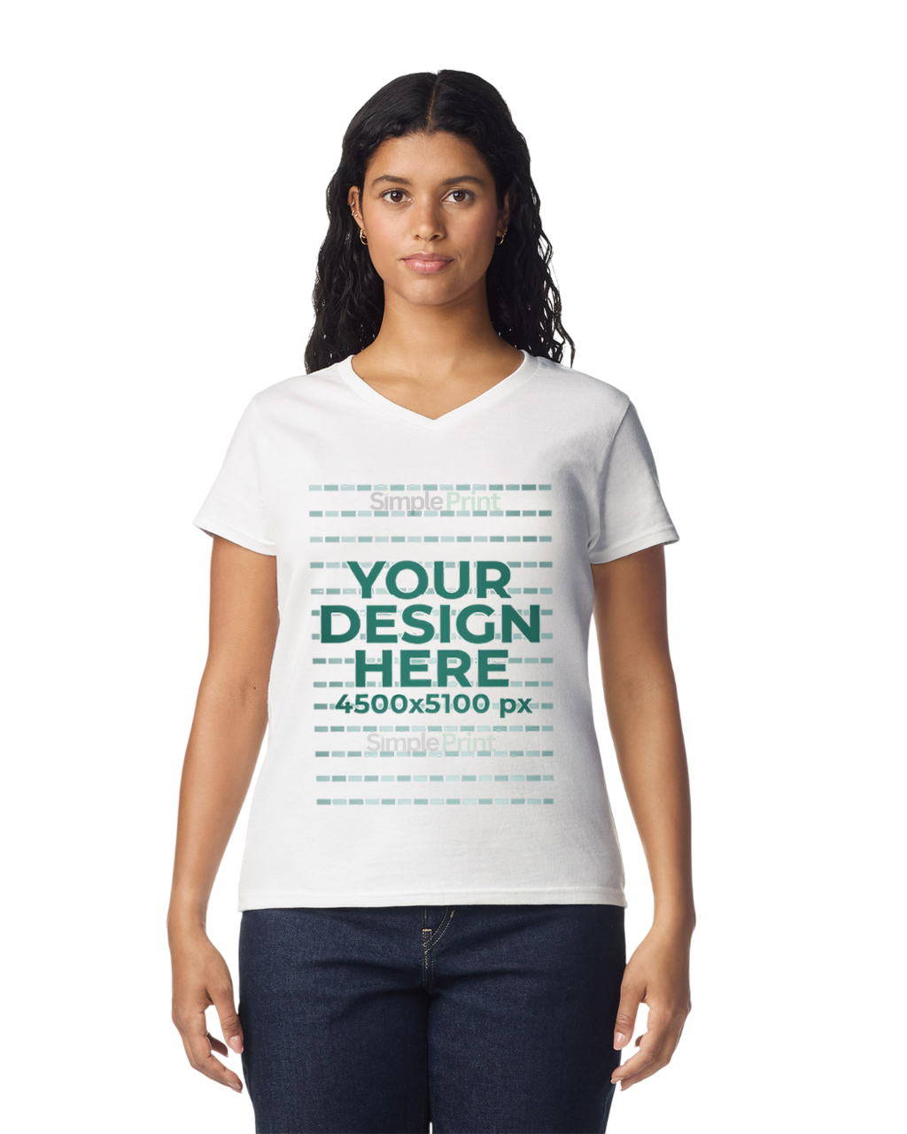 Gildan 5V00L (US) - Ladies' Heavy Cotton V-Neck T-Shirt (DTF)