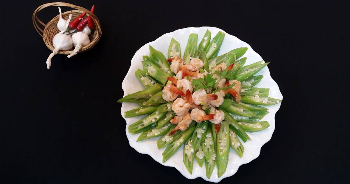 Đậu bắp xào tôm
