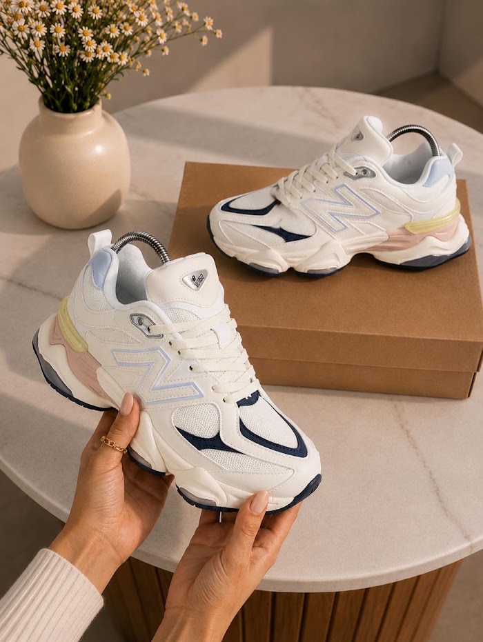 New Balance 9060 Blanco Azul Rosa