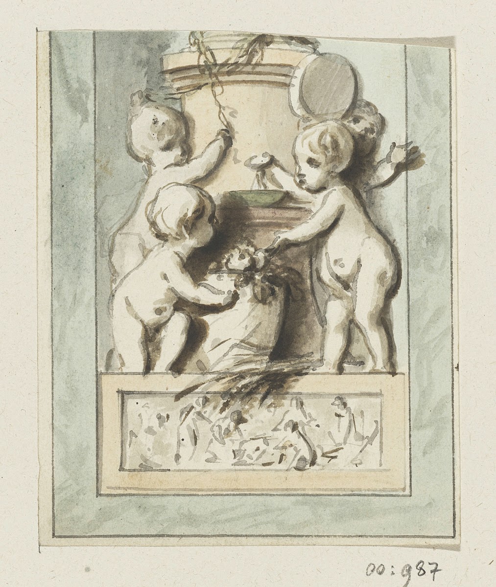 Ontwerptekening voor een kamerwand 1760   1819