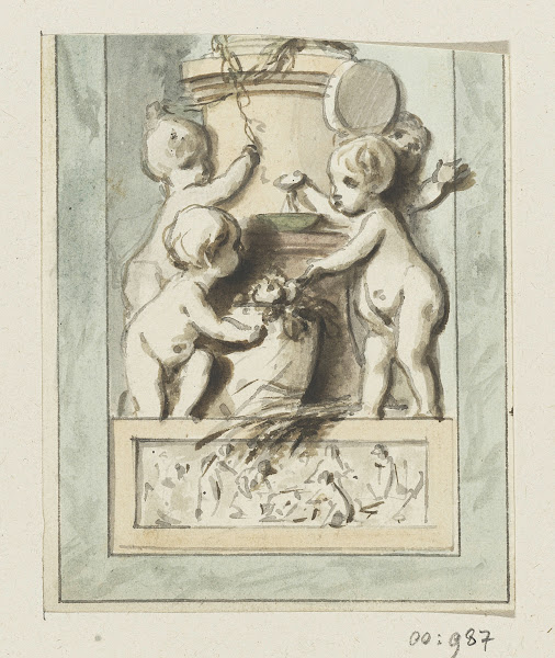 Ontwerptekening voor een kamerwand 1760   1819