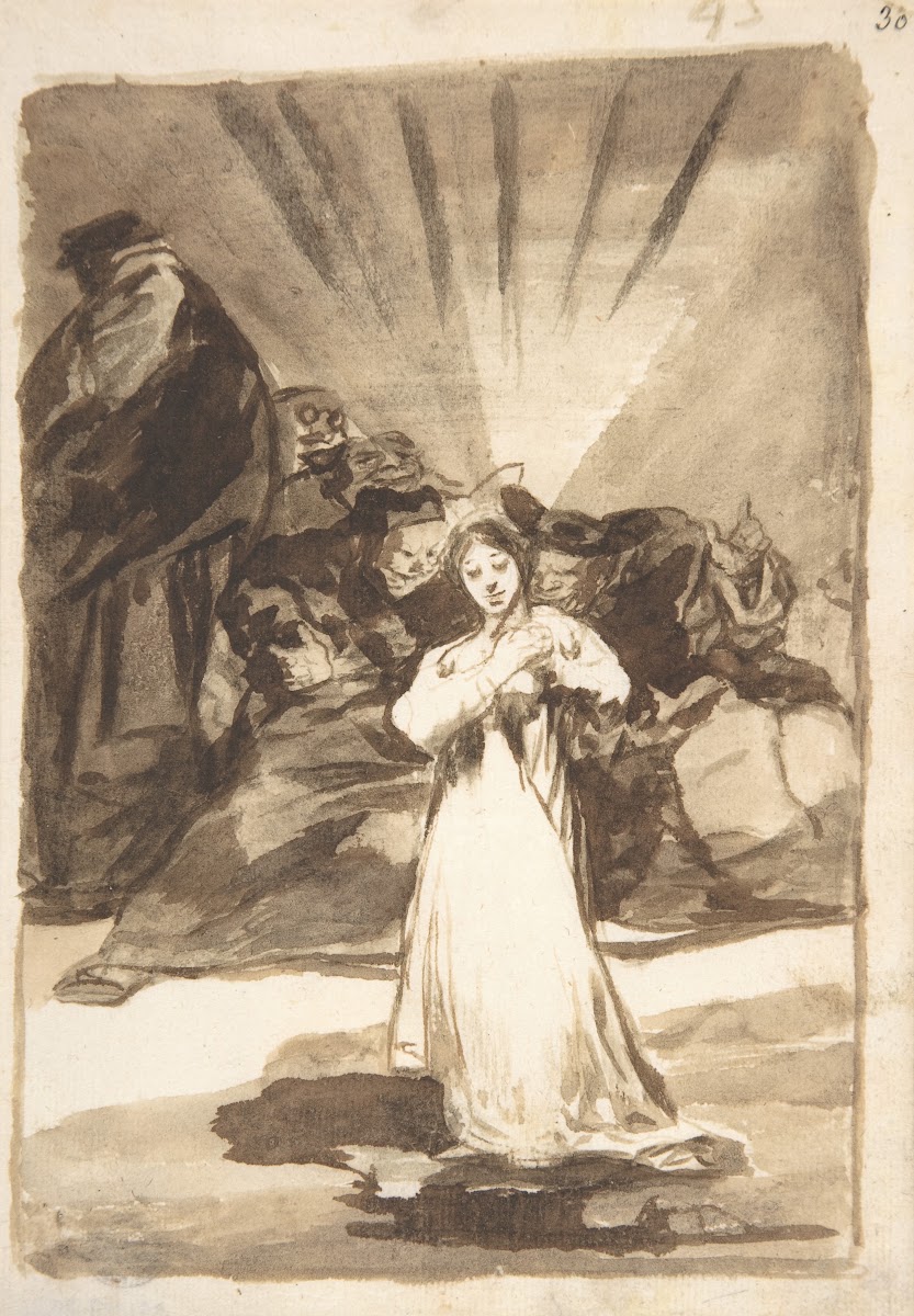 A radiant female figure beset by dark spirits ca 181220