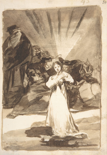 A radiant female figure beset by dark spirits ca 181220