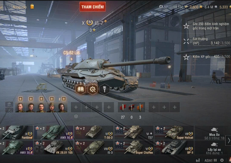 Acc WoT có 4 tank cấp 10 và 18k trái phiếu, 2.600 vàng, hơn...