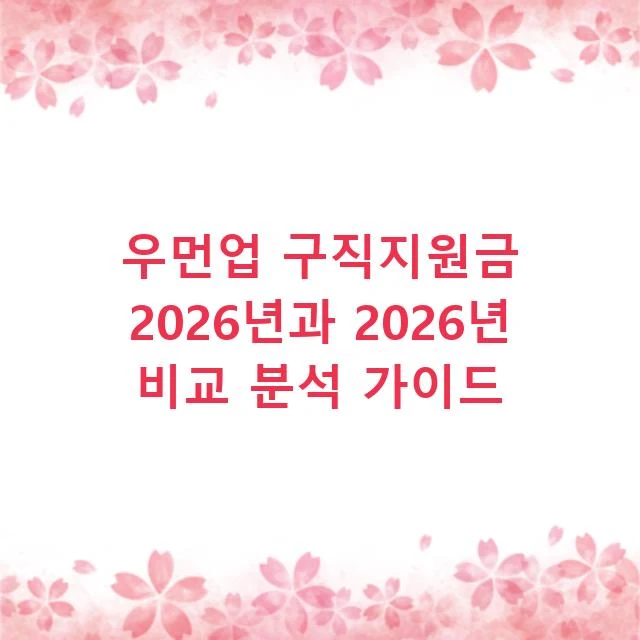 우먼업 구직지원금 2026년과 2026년 비교 분석 가이드