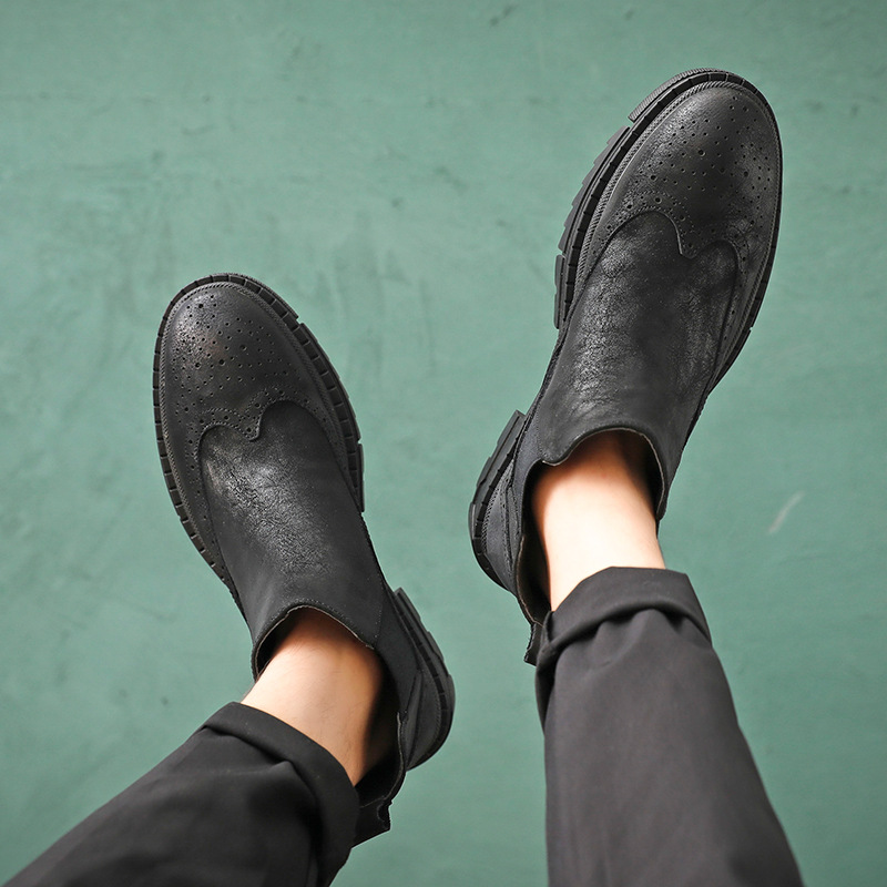 Brogue Chelsea Boots for Men, S51-L